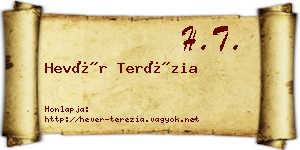Hevér Terézia névjegykártya