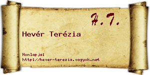 Hevér Terézia névjegykártya